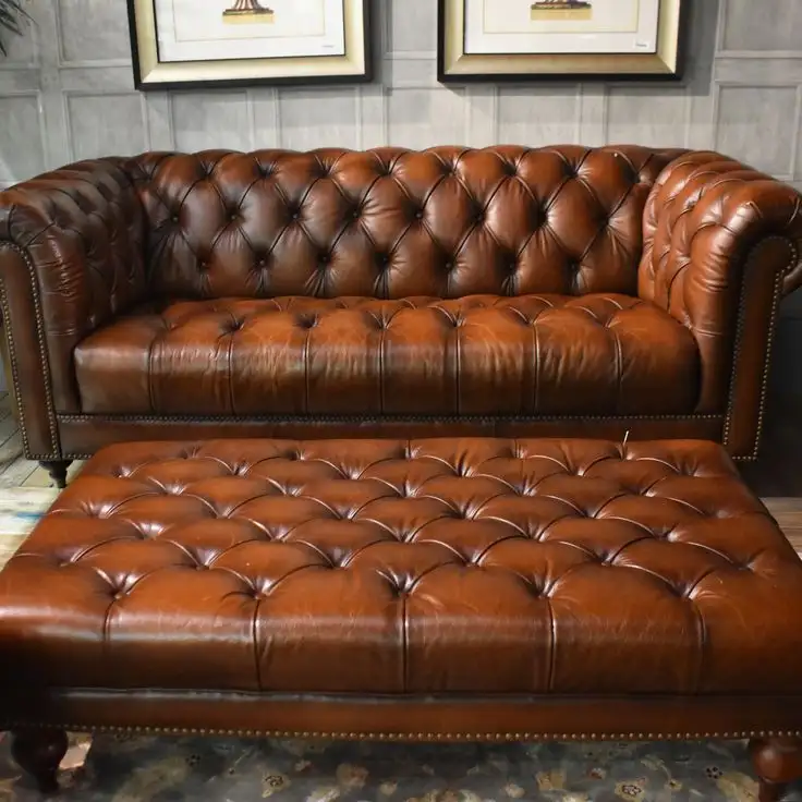 تولید مبل چستر چوب راش ، چرم طبیعی با اصالت بریتانیایی